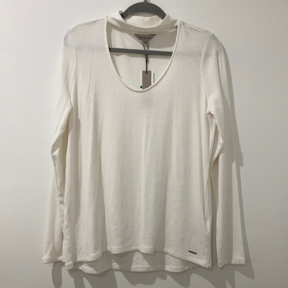 Calvin Klein Jeans Tops - NWT Calvin Klein Jeans ribbed long sleeve tshirt with crew neck cutout